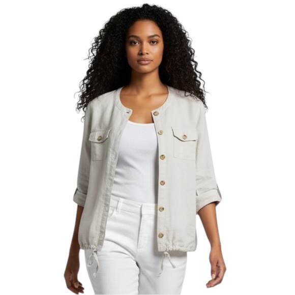 Liz Claiborne Jackets & Blazers - LIZ CLAIBORNE Linen Blend Button Jacket Size Large